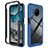 Coque Rebord Contour Silicone et Vitre Transparente Housse Etui 360 Degres ZJ1 pour Nokia X100 5G Bleu