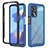 Coque Rebord Contour Silicone et Vitre Transparente Housse Etui 360 Degres ZJ1 pour Oppo A16 Bleu