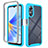 Coque Rebord Contour Silicone et Vitre Transparente Housse Etui 360 Degres ZJ1 pour Oppo A17 Bleu Ciel