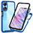 Coque Rebord Contour Silicone et Vitre Transparente Housse Etui 360 Degres ZJ1 pour Oppo A78 5G Bleu