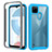 Coque Rebord Contour Silicone et Vitre Transparente Housse Etui 360 Degres ZJ1 pour Realme C21Y Bleu Ciel