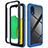 Coque Rebord Contour Silicone et Vitre Transparente Housse Etui 360 Degres ZJ1 pour Samsung Galaxy A03 Core Bleu