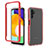 Coque Rebord Contour Silicone et Vitre Transparente Housse Etui 360 Degres ZJ1 pour Samsung Galaxy A04s Rouge