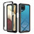 Coque Rebord Contour Silicone et Vitre Transparente Housse Etui 360 Degres ZJ1 pour Samsung Galaxy A12 Noir