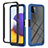 Coque Rebord Contour Silicone et Vitre Transparente Housse Etui 360 Degres ZJ1 pour Samsung Galaxy A22 5G Bleu