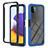 Coque Rebord Contour Silicone et Vitre Transparente Housse Etui 360 Degres ZJ1 pour Samsung Galaxy A22s 5G Bleu