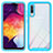 Coque Rebord Contour Silicone et Vitre Transparente Housse Etui 360 Degres ZJ1 pour Samsung Galaxy A30S Bleu Ciel