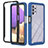 Coque Rebord Contour Silicone et Vitre Transparente Housse Etui 360 Degres ZJ1 pour Samsung Galaxy A32 5G Bleu