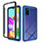 Coque Rebord Contour Silicone et Vitre Transparente Housse Etui 360 Degres ZJ1 pour Samsung Galaxy A41 Bleu