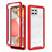 Coque Rebord Contour Silicone et Vitre Transparente Housse Etui 360 Degres ZJ1 pour Samsung Galaxy A42 5G Rouge