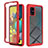 Coque Rebord Contour Silicone et Vitre Transparente Housse Etui 360 Degres ZJ1 pour Samsung Galaxy A51 5G Rouge