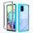 Coque Rebord Contour Silicone et Vitre Transparente Housse Etui 360 Degres ZJ1 pour Samsung Galaxy A71 4G A715 Bleu Ciel