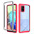 Coque Rebord Contour Silicone et Vitre Transparente Housse Etui 360 Degres ZJ1 pour Samsung Galaxy A71 4G A715 Rose Rouge