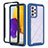 Coque Rebord Contour Silicone et Vitre Transparente Housse Etui 360 Degres ZJ1 pour Samsung Galaxy A72 4G Bleu