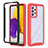 Coque Rebord Contour Silicone et Vitre Transparente Housse Etui 360 Degres ZJ1 pour Samsung Galaxy A72 4G Rouge