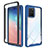 Coque Rebord Contour Silicone et Vitre Transparente Housse Etui 360 Degres ZJ1 pour Samsung Galaxy A91 Bleu