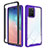 Coque Rebord Contour Silicone et Vitre Transparente Housse Etui 360 Degres ZJ1 pour Samsung Galaxy A91 Violet Clair