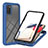 Coque Rebord Contour Silicone et Vitre Transparente Housse Etui 360 Degres ZJ1 pour Samsung Galaxy M02s Bleu