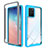 Coque Rebord Contour Silicone et Vitre Transparente Housse Etui 360 Degres ZJ1 pour Samsung Galaxy M80S Bleu Ciel