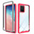 Coque Rebord Contour Silicone et Vitre Transparente Housse Etui 360 Degres ZJ1 pour Samsung Galaxy M80S Rose Rouge