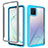 Coque Rebord Contour Silicone et Vitre Transparente Housse Etui 360 Degres ZJ1 pour Samsung Galaxy Note 10 Lite Bleu Ciel