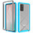 Coque Rebord Contour Silicone et Vitre Transparente Housse Etui 360 Degres ZJ1 pour Samsung Galaxy Note 20 5G Bleu Ciel