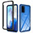 Coque Rebord Contour Silicone et Vitre Transparente Housse Etui 360 Degres ZJ1 pour Samsung Galaxy S20 Bleu