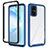 Coque Rebord Contour Silicone et Vitre Transparente Housse Etui 360 Degres ZJ1 pour Samsung Galaxy S20 Plus 5G Bleu