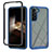 Coque Rebord Contour Silicone et Vitre Transparente Housse Etui 360 Degres ZJ1 pour Samsung Galaxy S24 5G Bleu