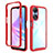 Coque Rebord Contour Silicone et Vitre Transparente Housse Etui 360 Degres ZJ2 pour Oppo A58 5G Rouge