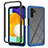 Coque Rebord Contour Silicone et Vitre Transparente Housse Etui 360 Degres ZJ2 pour Samsung Galaxy A04s Bleu