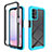 Coque Rebord Contour Silicone et Vitre Transparente Housse Etui 360 Degres ZJ2 pour Samsung Galaxy A13 4G Bleu Ciel