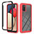 Coque Rebord Contour Silicone et Vitre Transparente Housse Etui 360 Degres ZJ2 pour Samsung Galaxy F02S SM-E025F Rouge