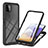 Coque Rebord Contour Silicone et Vitre Transparente Housse Etui 360 Degres ZJ2 pour Samsung Galaxy F42 5G Noir