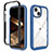 Coque Rebord Contour Silicone et Vitre Transparente Housse Etui 360 Degres ZJ3 pour Apple iPhone 13 Bleu