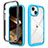 Coque Rebord Contour Silicone et Vitre Transparente Housse Etui 360 Degres ZJ3 pour Apple iPhone 14 Plus Bleu Ciel