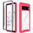 Coque Rebord Contour Silicone et Vitre Transparente Housse Etui 360 Degres ZJ3 pour Google Pixel 7 5G Rose Rouge