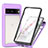 Coque Rebord Contour Silicone et Vitre Transparente Housse Etui 360 Degres ZJ3 pour Google Pixel 7a 5G Violet