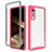 Coque Rebord Contour Silicone et Vitre Transparente Housse Etui 360 Degres ZJ3 pour LG Velvet 5G Rose Rouge