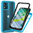 Coque Rebord Contour Silicone et Vitre Transparente Housse Etui 360 Degres ZJ3 pour Motorola Moto E13 Bleu Ciel