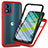 Coque Rebord Contour Silicone et Vitre Transparente Housse Etui 360 Degres ZJ3 pour Motorola Moto E13 Rouge