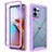 Coque Rebord Contour Silicone et Vitre Transparente Housse Etui 360 Degres ZJ3 pour Motorola Moto Edge 40 Pro 5G Violet