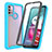 Coque Rebord Contour Silicone et Vitre Transparente Housse Etui 360 Degres ZJ3 pour Motorola Moto G10 Power Bleu Ciel