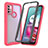 Coque Rebord Contour Silicone et Vitre Transparente Housse Etui 360 Degres ZJ3 pour Motorola Moto G10 Power Rose Rouge