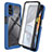 Coque Rebord Contour Silicone et Vitre Transparente Housse Etui 360 Degres ZJ3 pour Motorola Moto G22 Bleu