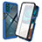 Coque Rebord Contour Silicone et Vitre Transparente Housse Etui 360 Degres ZJ3 pour Motorola Moto G42 Bleu