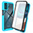 Coque Rebord Contour Silicone et Vitre Transparente Housse Etui 360 Degres ZJ3 pour Motorola Moto G42 Bleu Ciel