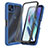 Coque Rebord Contour Silicone et Vitre Transparente Housse Etui 360 Degres ZJ3 pour Motorola Moto G50 5G Bleu