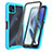 Coque Rebord Contour Silicone et Vitre Transparente Housse Etui 360 Degres ZJ3 pour Motorola Moto G50 5G Bleu Ciel