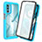 Coque Rebord Contour Silicone et Vitre Transparente Housse Etui 360 Degres ZJ3 pour Motorola MOTO G52 Bleu Ciel